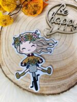 Doodle Mädchen Fahrrad Stickdatei - StickZebra