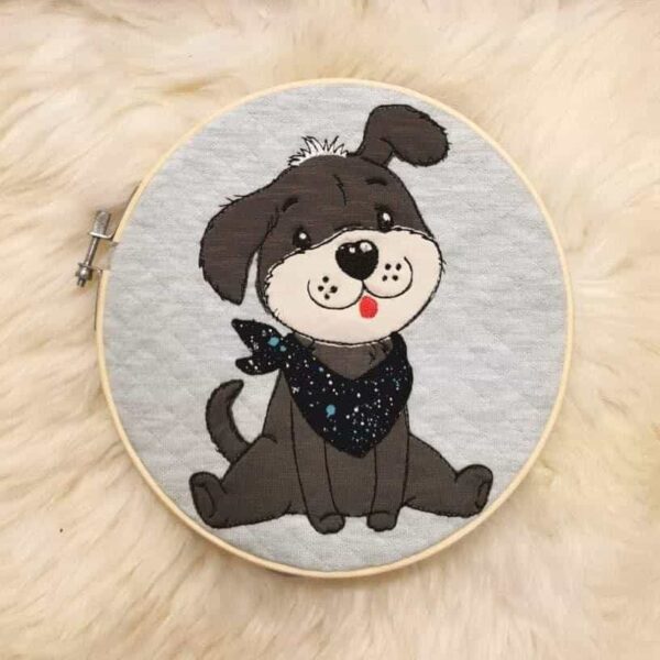 Hund mit Halstuch Applikation Stickdatei [Digital] – Bild 2