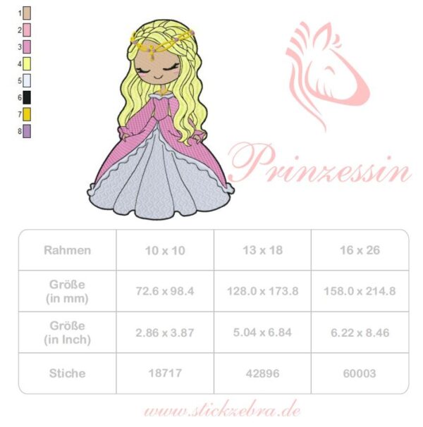 Prinzessin Stickdatei - StickZebra