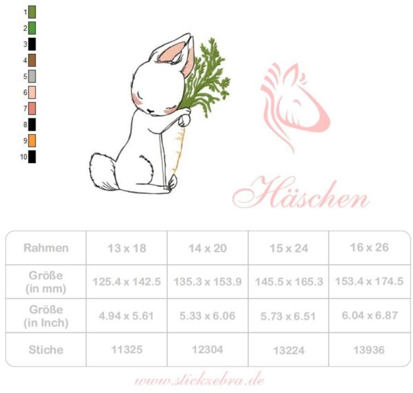 Hase Applikation Stickdatei [Digital] – Bild 5