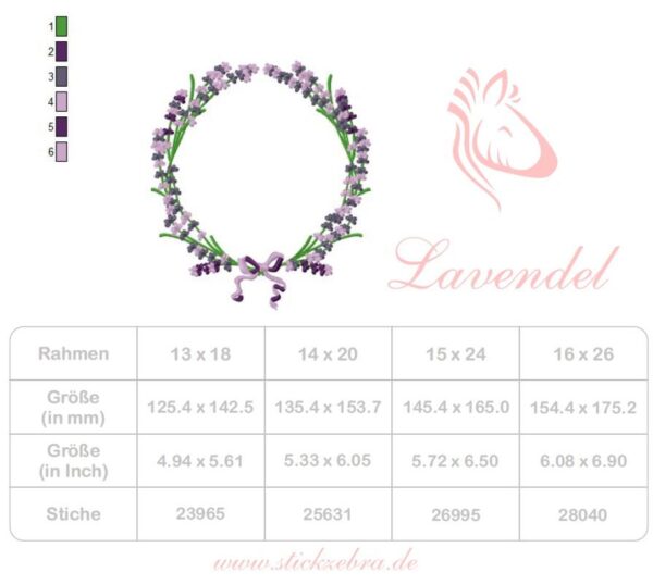 Lavendelrahmen Stickdatei [Digital] – Bild 4