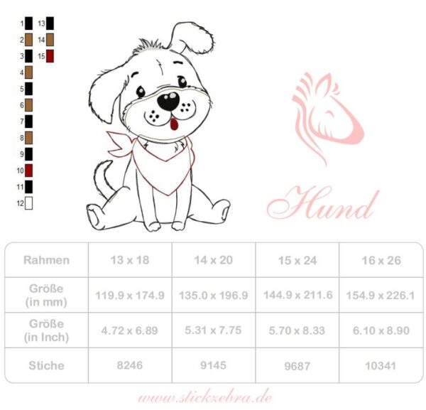 Hund mit Halstuch Applikation Stickdatei [Digital] – Bild 4