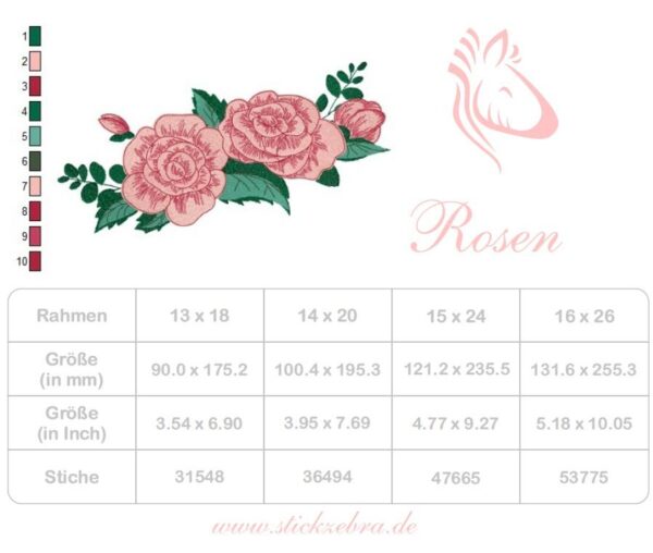 Rosen Stickdatei [Digital] – Bild 3