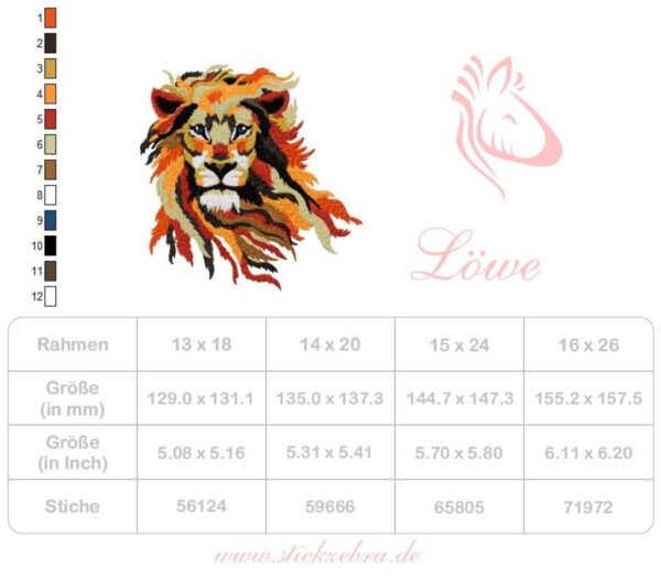 Löwe Stickdatei [Digital] – Bild 4