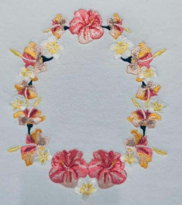 Blumenrahmen Hibiskus Stickdatei - StickZebra