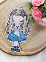 Doodle Mädchen mit Hund Stickdatei - StickZebra