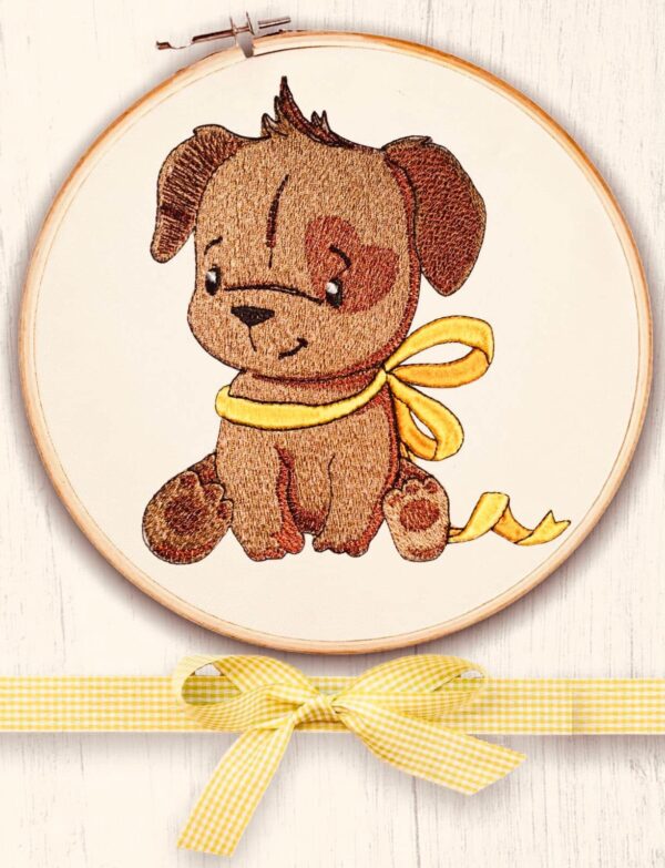 Hund mit Schleife Stickdatei [Digital] – Bild 2