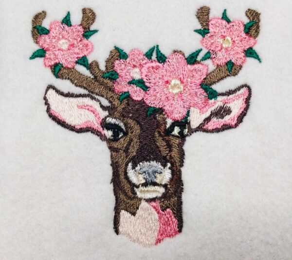 Hirsch mit Weihnachtsstern Stickdatei [Digital] – Bild 3