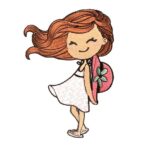 Doodle Mädchen mit Sonnenhut - StickZebra