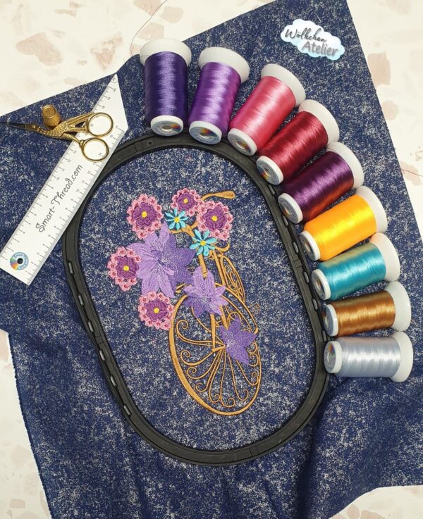 Blumenfahrrad Stickdatei [Digital] – Bild 2