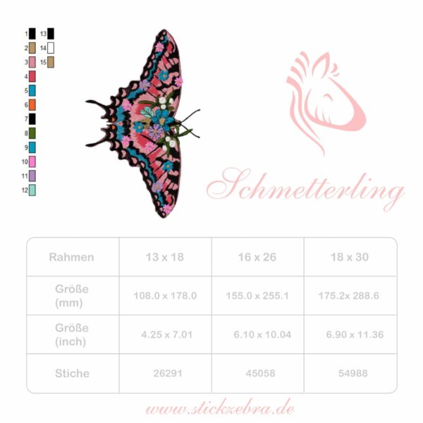 Blütenschmetterling - StickZebra