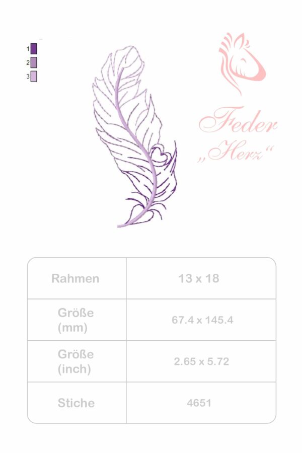Feder "Herz" - StickZebra