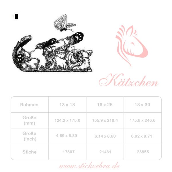 Kätzchen Doodle - StickZebra