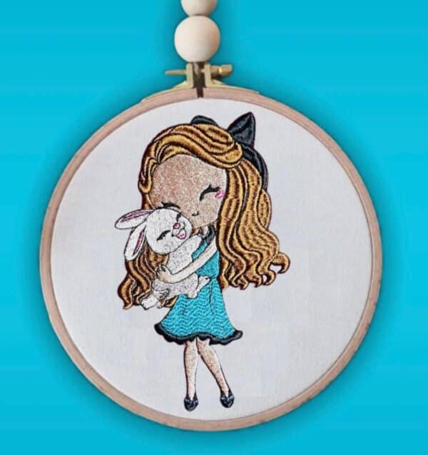 Mädchen mit Hase Stickdatei [Digital] – Bild 2