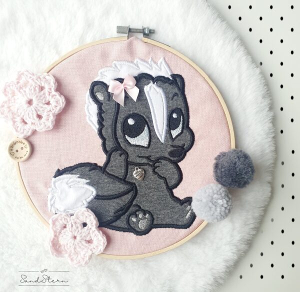 Stinktier Stickdatei Applikation - StickZebra