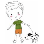 Junge mit Hund [Digital]