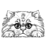 Katze Doodle Stickdatei [Digital]
