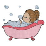Mädchen in Badewanne Stickdatei [Digital]