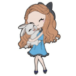 Mädchen mit Hase Stickdatei [Digital]