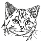 Katze Doodle Stickdatei [Digital]