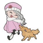 Mädchen „Hundefreude“ Stickdatei [Digital]