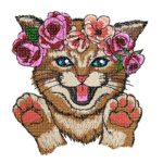 Kätzchen mit Blumenkranz [Digital]