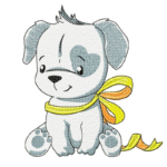 Hund mit Schleife Stickdatei [Digital]