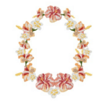 Blumenrahmen Hibiskus Stickdatei [Digital]