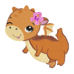 Drache mit Hibiskusblüte Stickdatei [Digital]