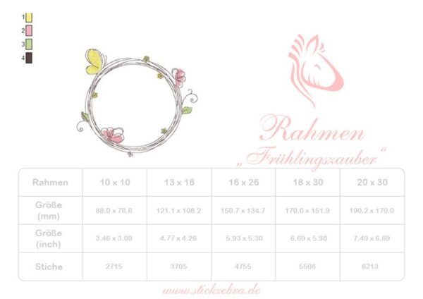 Rahmen "Frühlingszauber" - StickZebra