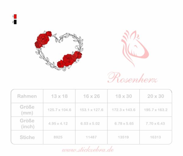 Rosenherz - StickZebra