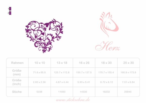 Schnörkel Herz - StickZebra