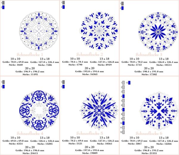 Schneeflocken Set - StickZebra