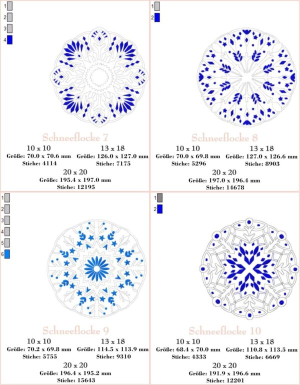 Schneeflocken Set - StickZebra