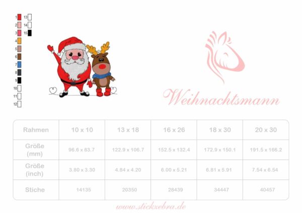 Weihnachtsmann - StickZebra