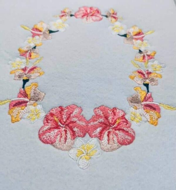 Blumenrahmen Hibiskus Stickdatei - StickZebra