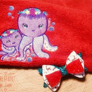 Krake Kind mit Mama Stickdatei - StickZebra