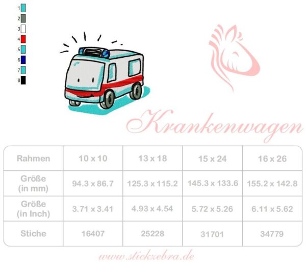Adventskalender Tag 12 -KRANKENWAGEN- - StickZebra