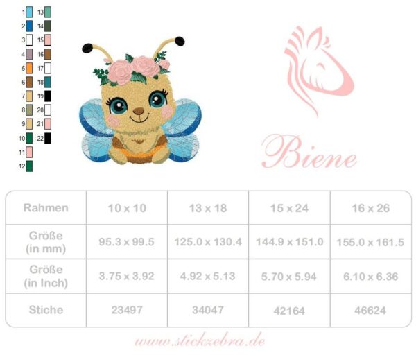 Honigbiene Stickdatei - StickZebra