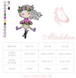 Doodle Mädchen Fahrrad Stickdatei - StickZebra