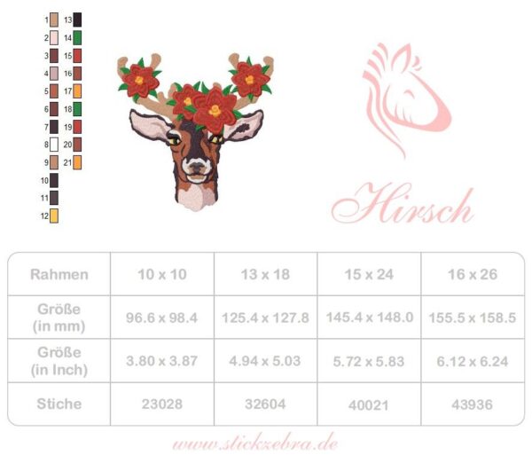ue1_fd8410b3-1877-484d-a324-2cbdc1ed85c1 Hirsch mit Weihnachtsstern Stickdatei - StickZebra