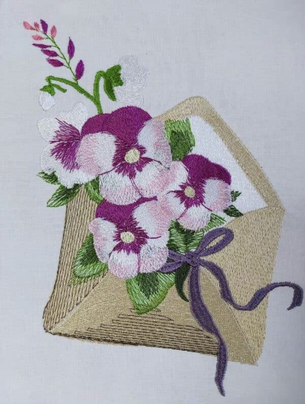 Brief mit Blumen Stickdatei [Digital] – Bild 3