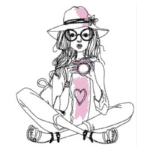 Mädchen mit Fotoapparat [Digital]