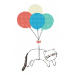 Katze mit Ballons [Digital]