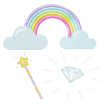 Magisches Elemente Set Regenbogen, Zauberstab und Kristall [Digital]