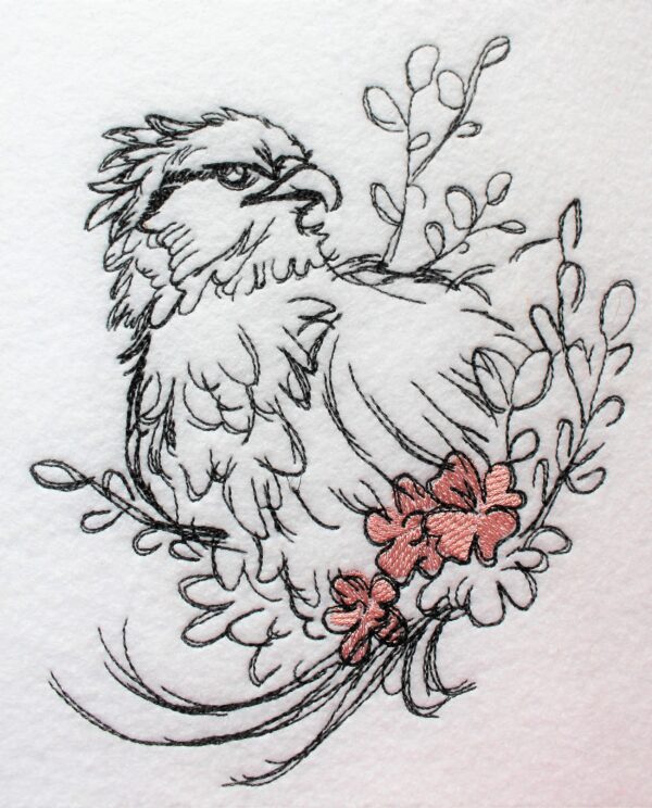 Adler Stickdatei, majestätischer Greifvogel im Doodle Stil für deine Stickmaschine [Digital] – Bild 3