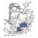 Adler Stickdatei, majestätischer Greifvogel im Doodle Stil für deine Stickmaschine [Digital]