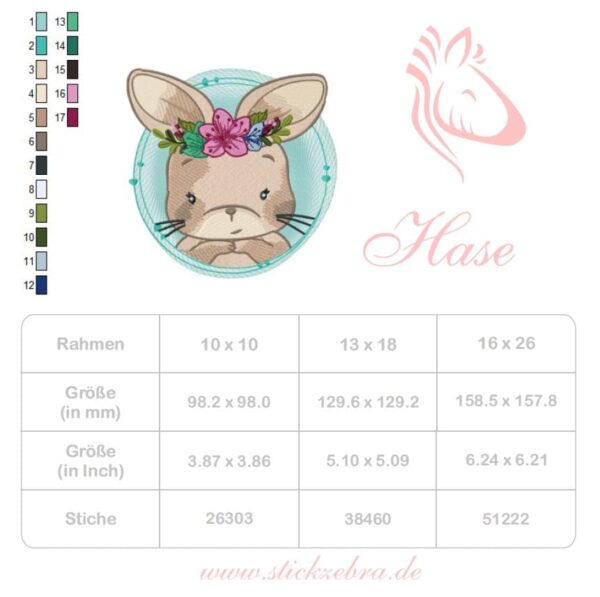 Hase Rahmen Stickdatei [Digital] – Bild 4