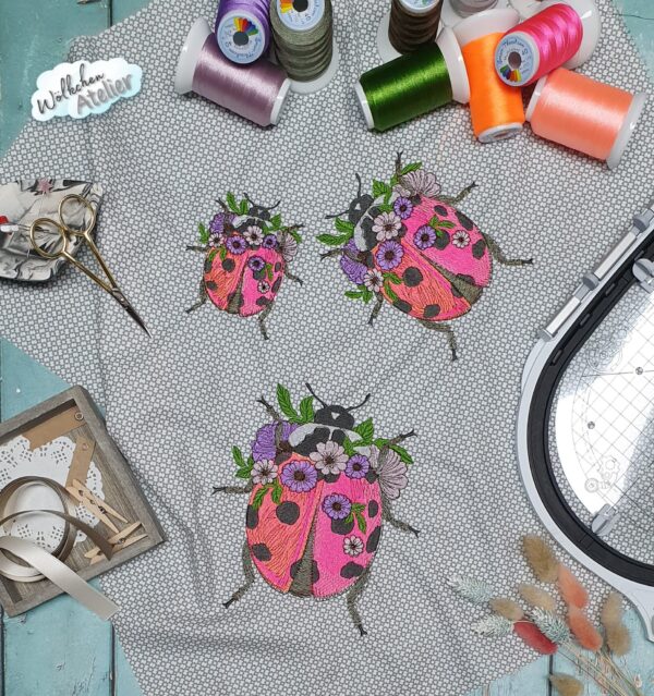 Marienkäfer mit Blumen [Digital] – Bild 2