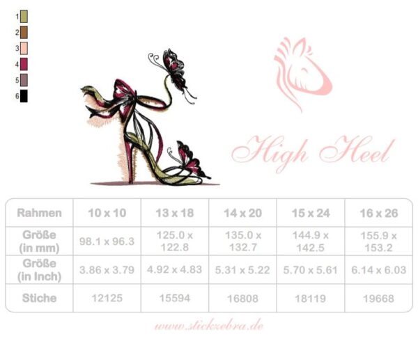 Zauberhafter High Heel Stickdatei [Digital] – Bild 6